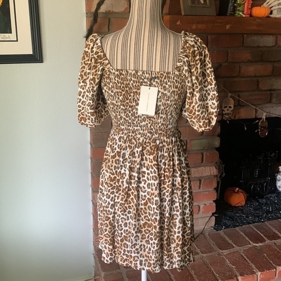 NWT Faithfull the Brand Ilaria Mini Dress Giorgio Animal Leopard Print Sz 2 - Picture 7 of 9